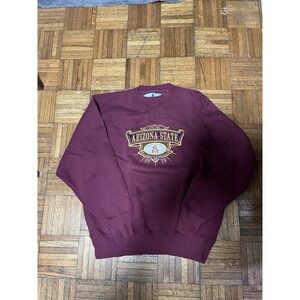Midwest Embroidery Arizona State Sun Devils Maroon Sweatshirt  L VINTAGE NCAA